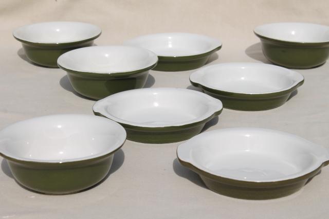 photo of vintage Hall restaurant ware ironstone china, cereal bowls & egg dishes or gratins #1