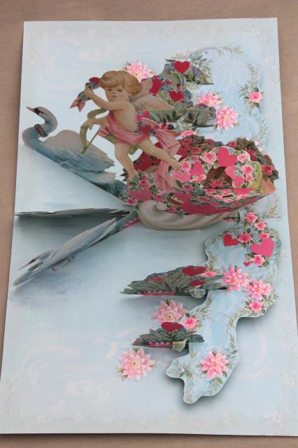 photo of vintage Hallmark honeycomb paper party decorations, retro bride, hearts & flowers #2