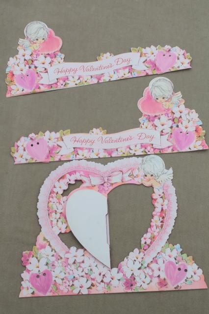 photo of vintage Hallmark honeycomb paper party decorations, retro bride, hearts & flowers #10