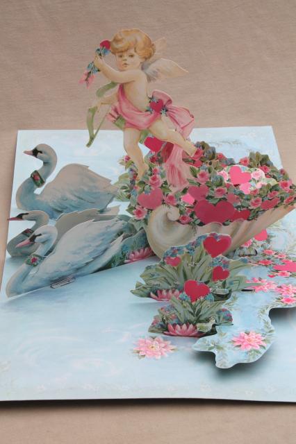 photo of vintage Hallmark honeycomb paper party decorations, retro bride, hearts & flowers #11