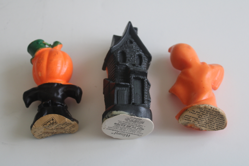 photo of vintage Halloween candles & Wizard haunted house, Gurley pumpkin ghost & jack o lantern man  #7