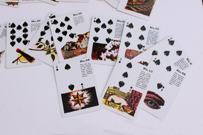 photo of vintage Halloween graphics Gypsy Witch fortune telling playing cards complete set #5