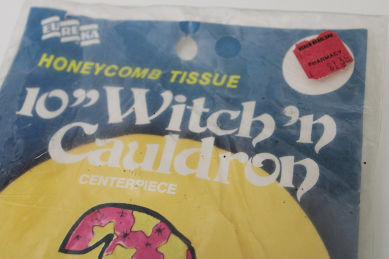 photo of vintage Halloween witch Eureka honeycomb tissue paper diecut party decoration  #3
