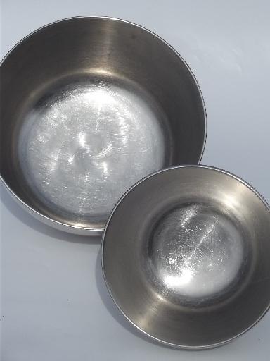 photo of vintage Hamilton Beach mixer bowls, stainless bowl set for electric mixer #4