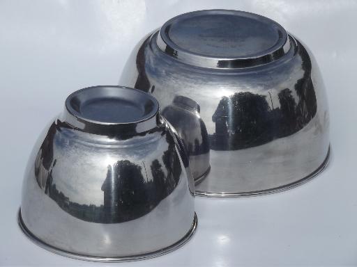 photo of vintage Hamilton Beach mixer bowls, stainless bowl set for electric mixer #5