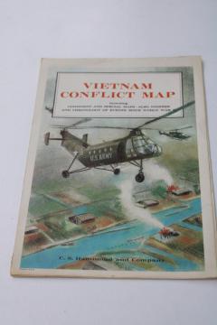 catalog photo of vintage Hammond map Vietnam conflict special maps war zones general area Vietnam war