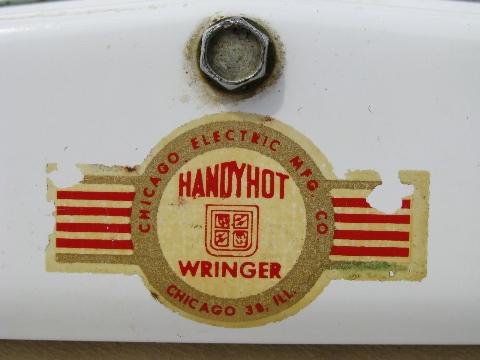 photo of vintage Handy Hot hand crank laundry sink wringer clean #2