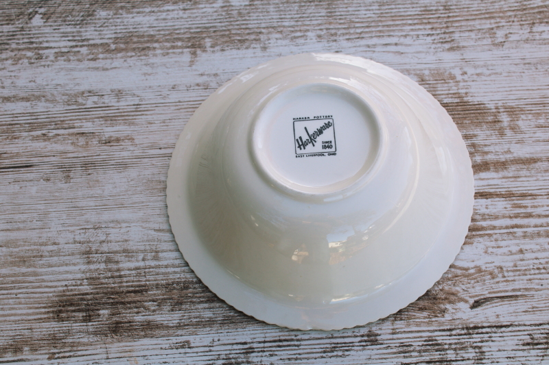 photo of vintage Harker Chesterton pattern china round serving bowl, charcoal grey w/ white border  #5