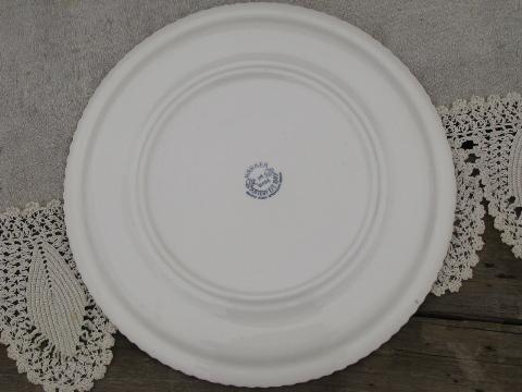 photo of vintage Harker Chesterton white gadroon edge chocolate brown dinner plates #3