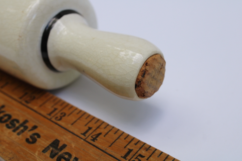 photo of vintage Harker china silhouette pattern, 1930s vintage ceramic rolling pin  #4