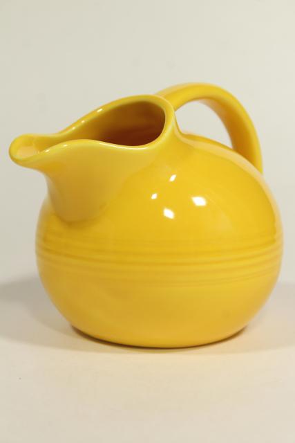 photo of vintage Harlequin Homer Laughlin china, round ball cream pitcher novelty creamer #1