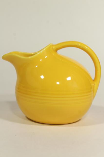 photo of vintage Harlequin Homer Laughlin china, round ball cream pitcher novelty creamer #2