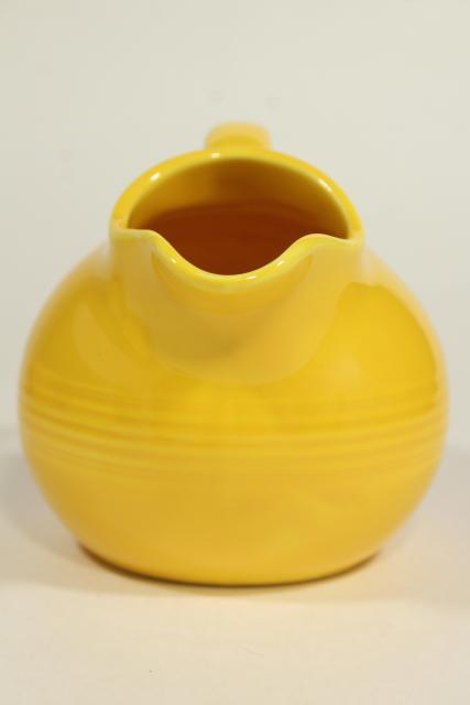 photo of vintage Harlequin Homer Laughlin china, round ball cream pitcher novelty creamer #5