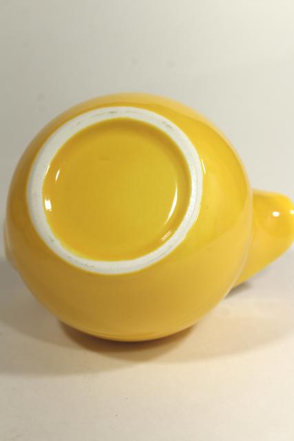 photo of vintage Harlequin Homer Laughlin china, round ball cream pitcher novelty creamer #7