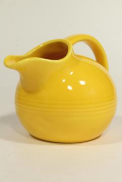 catalog photo of vintage Harlequin Homer Laughlin china, round ball cream pitcher novelty creamer