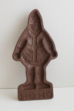 catalog photo of vintage Hartstone stoneware shortbread cookie mold, Christmas St Nicholas Santa 