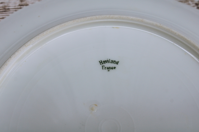 photo of vintage Haviland Limoges porcelain dinner plates, pure white china Ranson pattern scalloped edge  #5