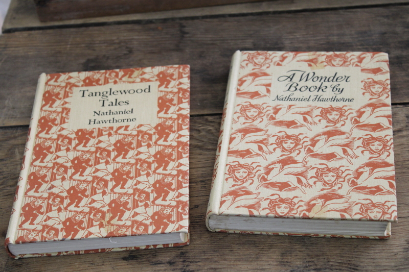 photo of vintage Hawthorne, Tanglewood Tales & Wonder Book myths & fairy tales w/ van Abbe artwork #1