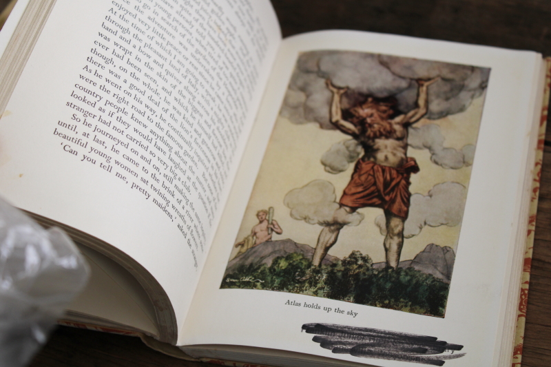 photo of vintage Hawthorne, Tanglewood Tales & Wonder Book myths & fairy tales w/ van Abbe artwork #3