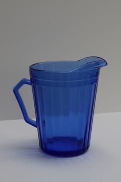 catalog photo of vintage Hazel Atlas cobalt blue depression glass milk pitcher or creamer