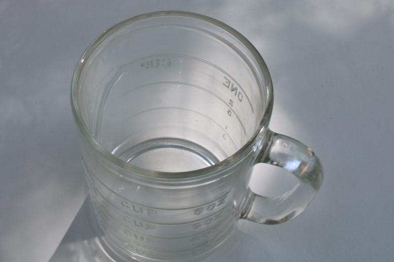 photo of vintage Hazel Atlas measuring cup or beater jar, depression glass kitchen ware #5