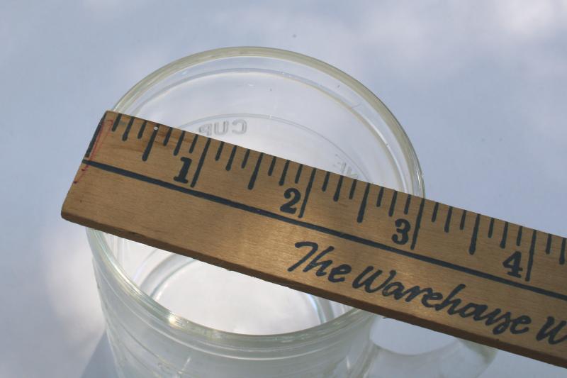 photo of vintage Hazel Atlas measuring cup or beater jar, depression glass kitchen ware #7