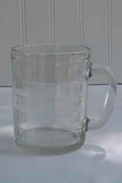 catalog photo of vintage Hazel Atlas measuring cup or beater jar, depression glass kitchen ware