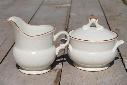 photo of vintage Hearthside stoneware dishes set for 8, Foliage Time retro flowers #5