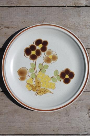 photo of vintage Hearthside stoneware dishes set for 8, Foliage Time retro flowers #7