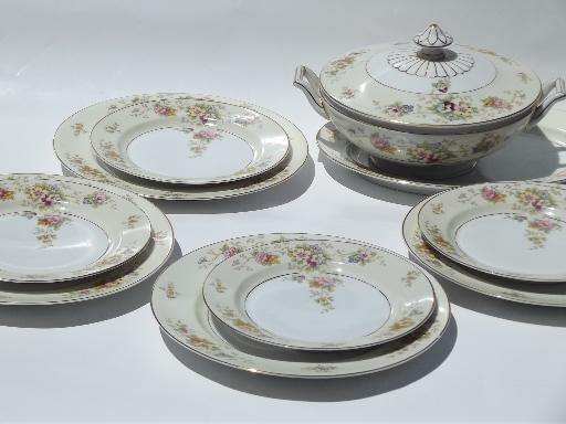 photo of vintage Heinrich Selb Bavaria china, serving pieces, dinner and salad plates #1