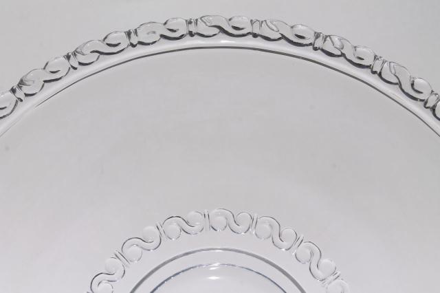 photo of vintage Heisey Athena crystal clear glass cake plate, reverse s gadroon scalloped border #5