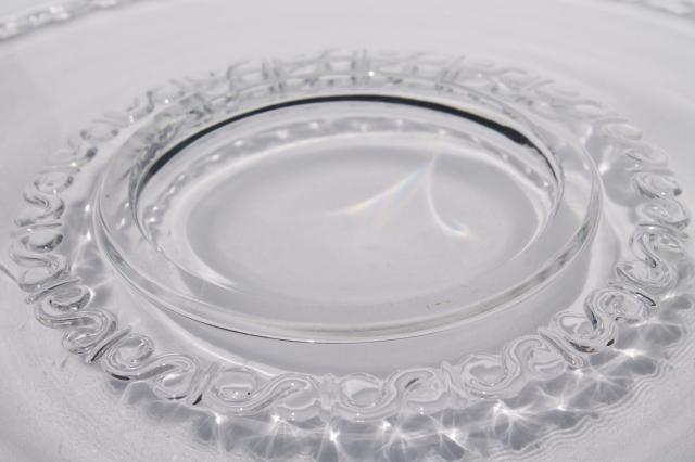 photo of vintage Heisey Athena crystal clear glass cake plate, reverse s gadroon scalloped border #8