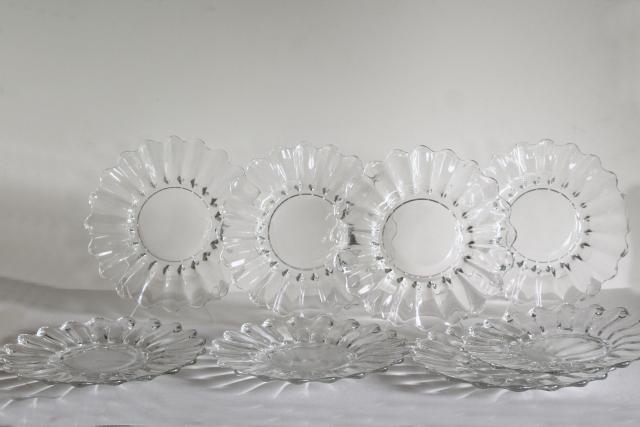 photo of vintage Heisey Crystolite crystal clear glass salad or luncheon plates, set of 8 #2