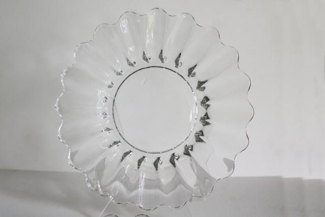 photo of vintage Heisey Crystolite crystal clear glass salad or luncheon plates, set of 8 #3