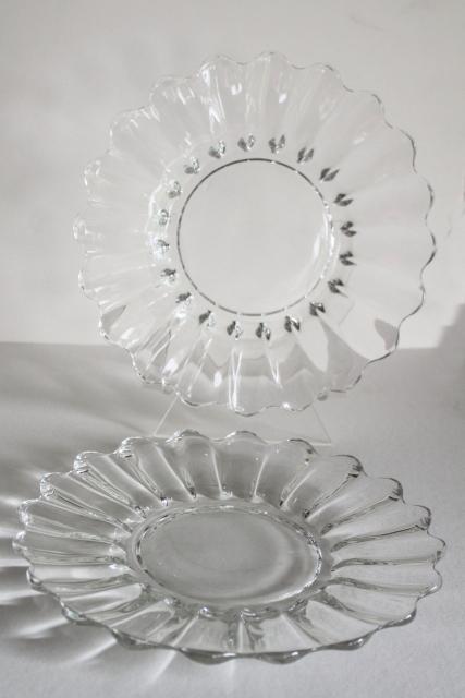 photo of vintage Heisey Crystolite crystal clear glass salad or luncheon plates, set of 8 #4