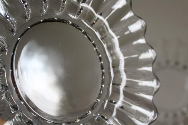 photo of vintage Heisey Crystolite crystal clear glass salad or luncheon plates, set of 8 #5