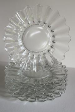 vintage Heisey Crystolite crystal clear glass salad or luncheon plates, set of 8