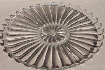 catalog photo of vintage Heisey Crystolite elegant glass torte plate, large cake plate w/ coupe shape