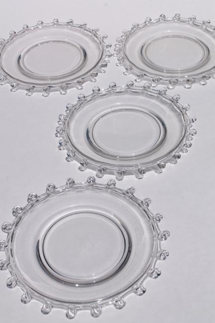 photo of vintage Heisey Lariat salad or bread & butter plates, crystal clear elegant glass #1