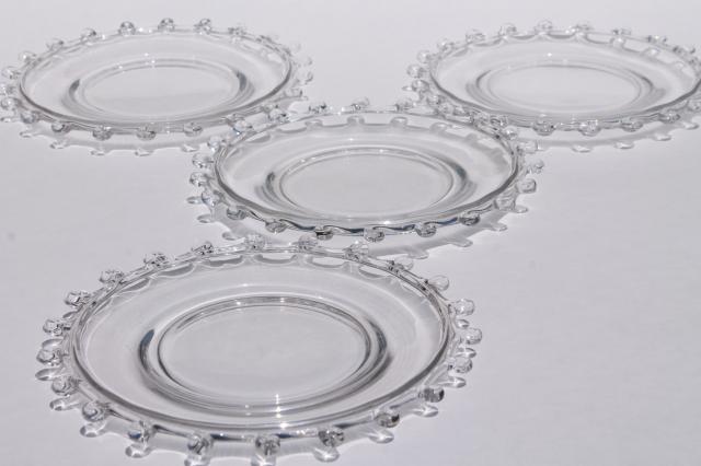 photo of vintage Heisey Lariat salad or bread & butter plates, crystal clear elegant glass #2