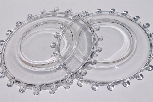 photo of vintage Heisey Lariat salad or bread & butter plates, crystal clear elegant glass #7