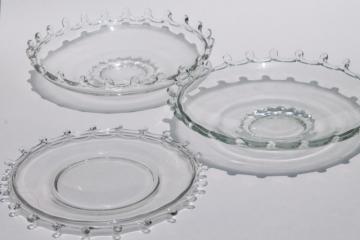 catalog photo of vintage Heisey Lariat serving bowls & plate, crystal clear elegant glass