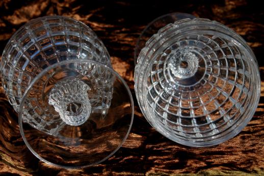 photo of vintage Heisey Victorian water / wine glasses, crystal clear glass goblets  #3