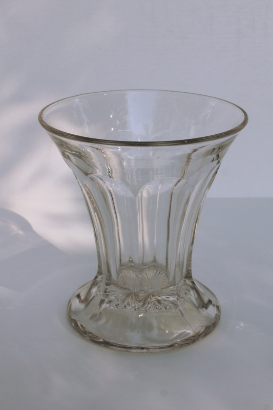 photo of vintage Heisey glass colonial panel pattern vase, heavy crystal clear pressed glass  #1