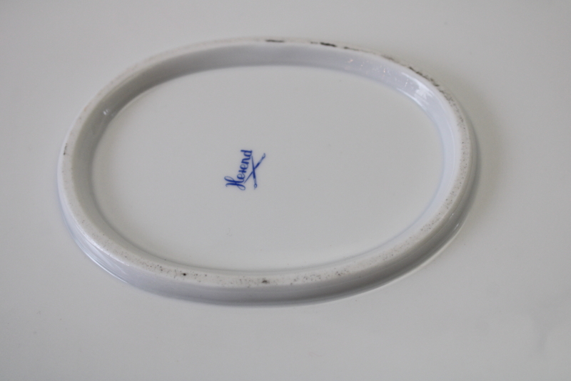 photo of vintage Herend china set of 12 plates w/ serving tray hand painted rose hips berries & leaves HER16 pattern  #4