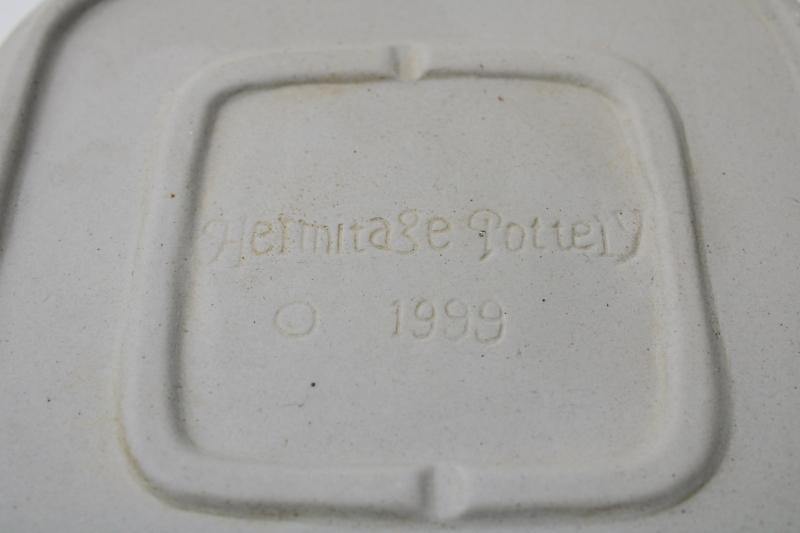 photo of vintage Hermitage pottery stoneware cookie shortbread mold, autumn leaves & pumpkins #4