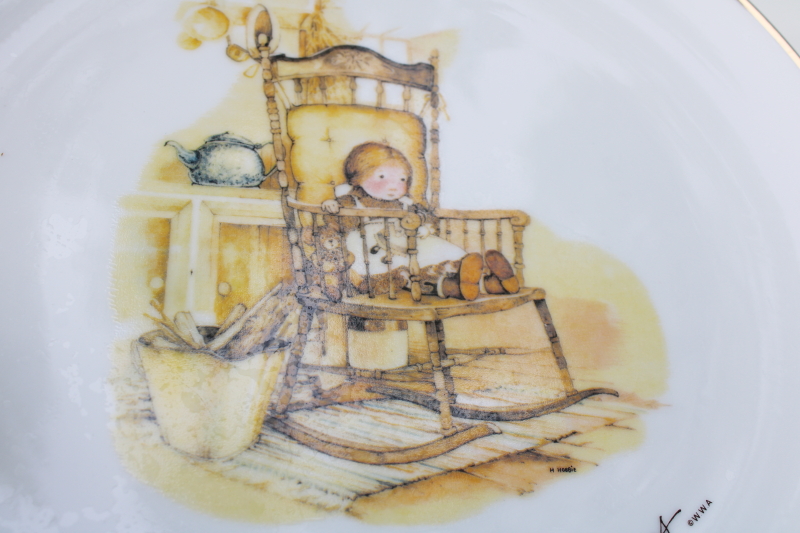 photo of vintage Holly Hobbie plate little girl big chair In The Quiet Moments The Nicest Thoughts #2