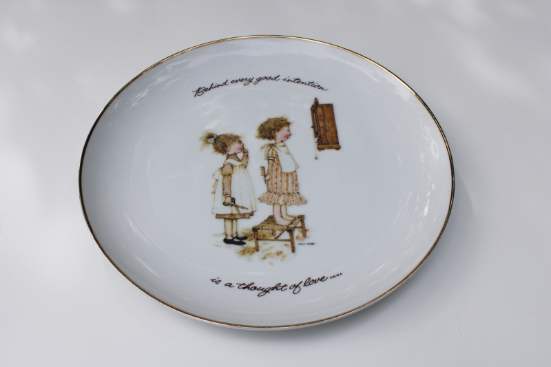 photo of vintage Holly Hobbie plate sisters haircut Every Good Intention Is A Thought Of Love #1