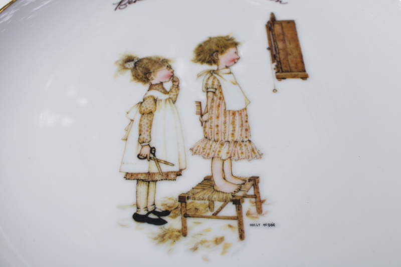 photo of vintage Holly Hobbie plate sisters haircut Every Good Intention Is A Thought Of Love #2