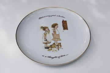 vintage Holly Hobbie plate sisters haircut Every Good Intention Is A Thought Of Love